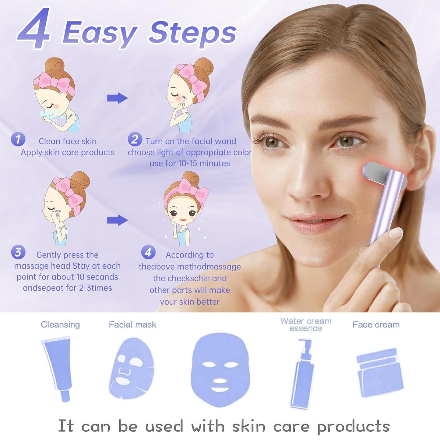 SkinGlow™ - 7-in-1 LED Red Light Facial Therapy Massager