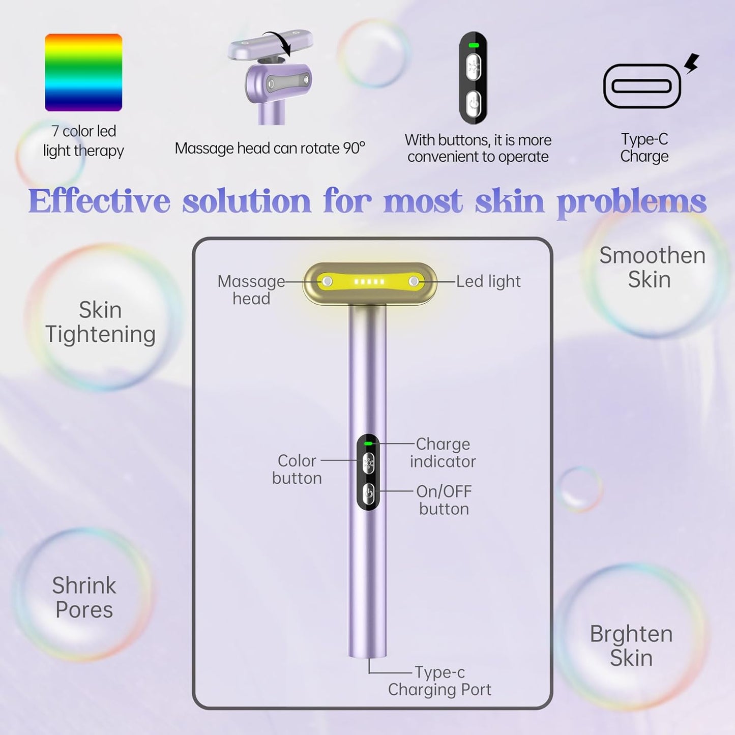 SkinGlow™ - 7-in-1 LED Red Light Facial Therapy Massager