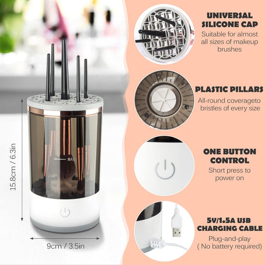 PURE BRUSH™ - 3-in-1 Electric Makeup Brush Cleaner