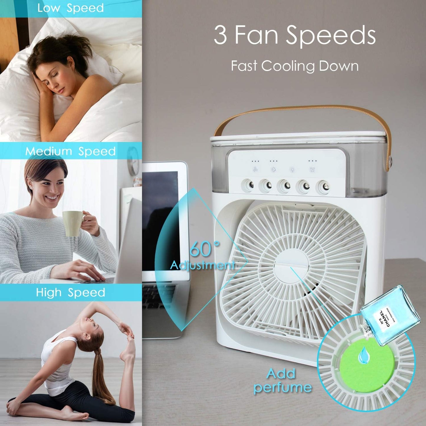 FrostFlow™ - Desktop Ice Mist Cooler Fan